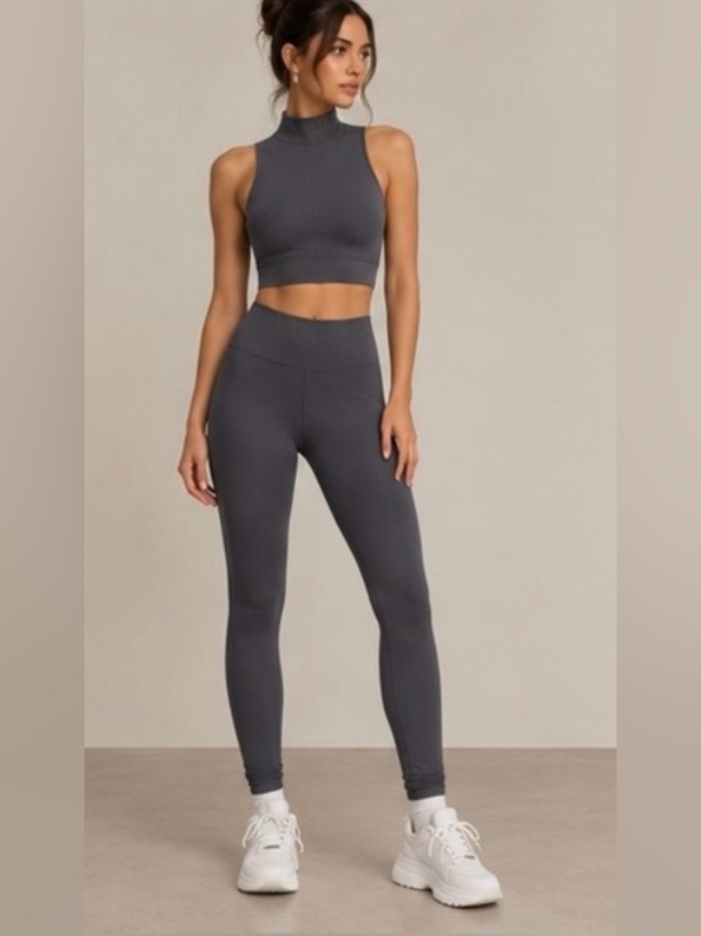 Alphalete Charcoal Grey High-Waist Seamless Leggings
